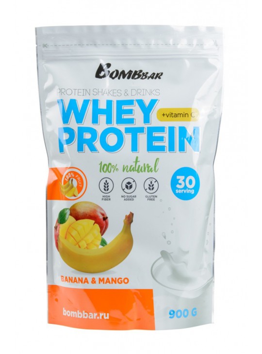 BOMBBAR Whey Protein 900 гр. Банан-Манго
