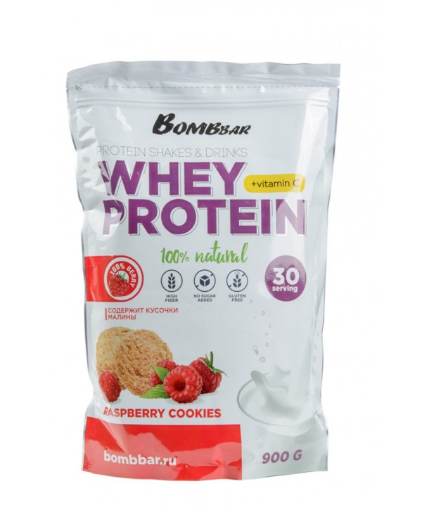BOMBBAR Whey Protein 900 гр. Малиновое печенье