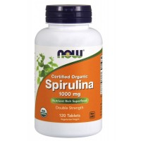 NOW Spirulina, Спирулина 1000 мг 120 табл.